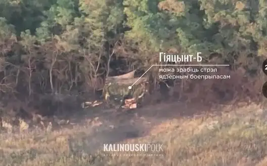 Belarusian volunteers destroyed camouflaged enemy gun 2A36 "Hyacinth-B". VIDEO