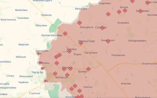 Enemy advances in Chasiv Yar, Maksymilianivka and near Tsukuryne - DeepState