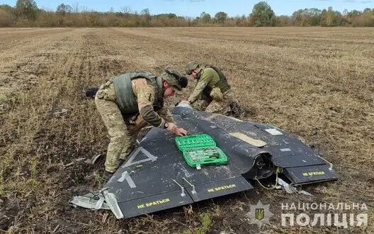 EOD specialists neutralize warhead of downed enemy UAV "Geranium-2" in Sumy region. PHOTOS