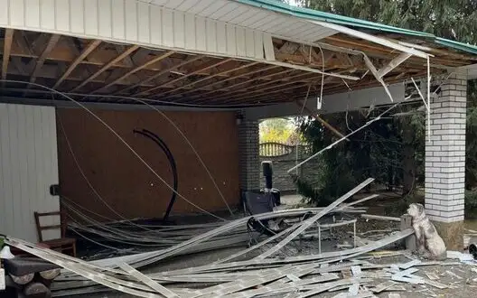 Occupiers shelled Nikopol and Kryvyi Rih district with artillery, drones and Grad MLRS: House and power lines damaged. PHOTO