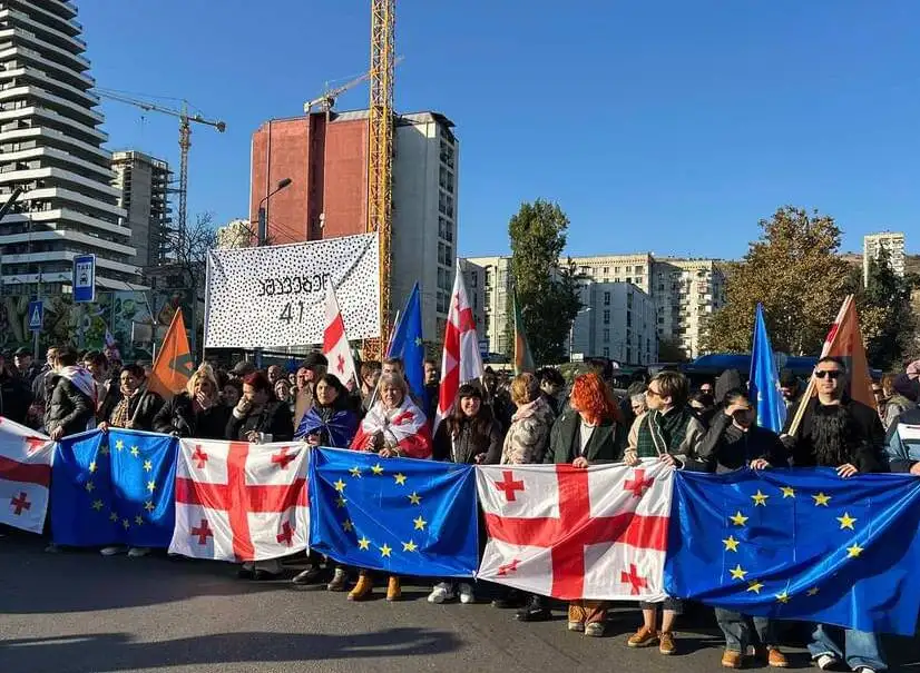 A protest march against the results of the parliamentary elections was held in Tbilisi