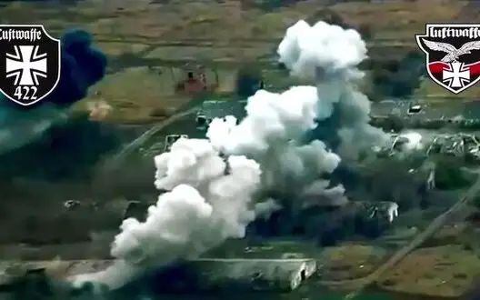 Soldiers of 114th Tactical Aviation Brigade strike with guided aerial bombs at Russian equipment storage site and hideouts. VIDEO