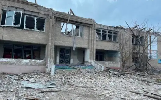 RF strikes Zaporizhzhia region three times: village council building partially destroyed. PHOTO