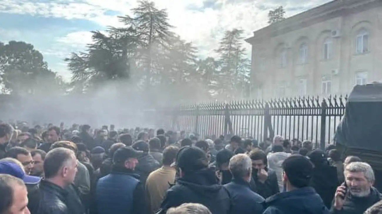 Protests erupt in Abkhazia, Russian-occupied Georgian region, over new "deal" with Russia