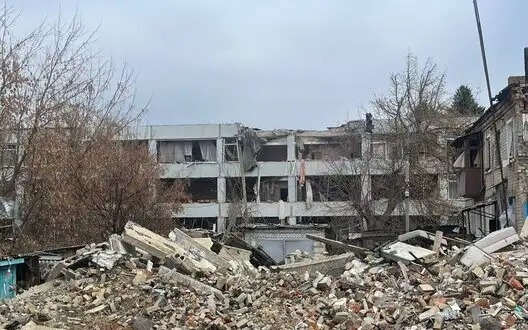 This morning, Russians carried out two air strikes on village of Velykyi Burluk, hitting educational institution