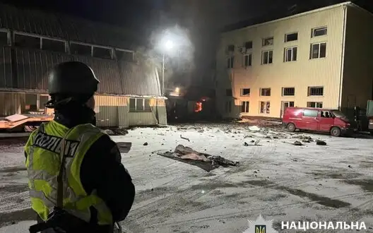 "Shaheds" attacked Kyiv region: debris damaged administrative building of enterprise and warehouses. PHOTO