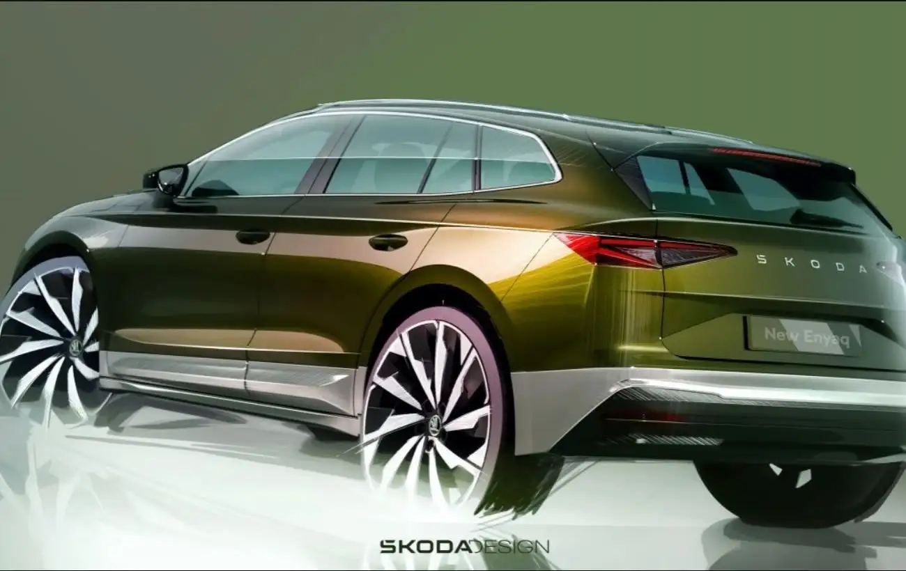 Обновленный электрический кроссовер Skoda Enyaq показали на первых официальных изображениях