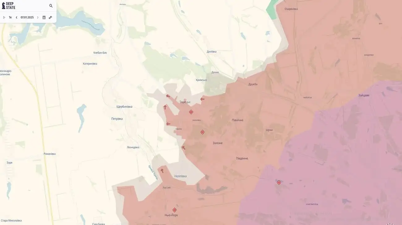 DeepState reports on Russian advance in Donetsk and Kharkiv oblasts and Russia's Kursk Oblast