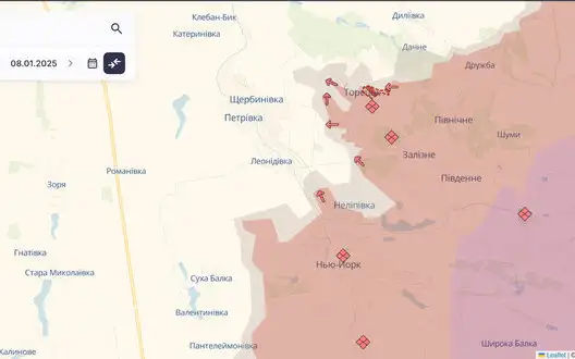 Enemy advances in Toretsk, Pishchane and near 7 more settlements - DeepState. MAP