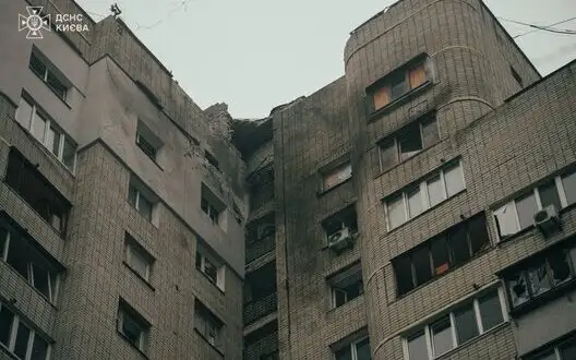 Consequences of enemy drone hitting high-rise building in Solomianskyi district of Kyiv. PHOTOS