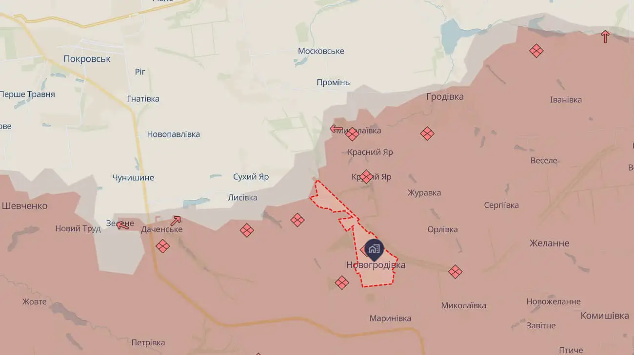 Генштаб: ЗСУ уразили командний пункт ворога у Новогродівці