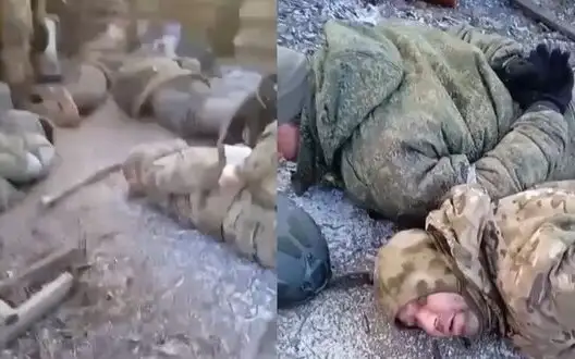 Fighters spread out nine captured Russians in courtyard of private farm and are conducting their first interrogation. VIDEO