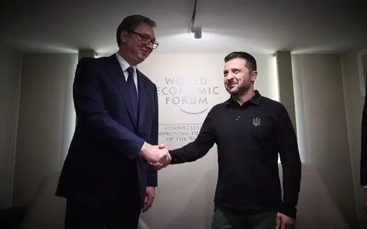 Zelenskyy and Vucic discuss EU integration and security guarantees in Davos