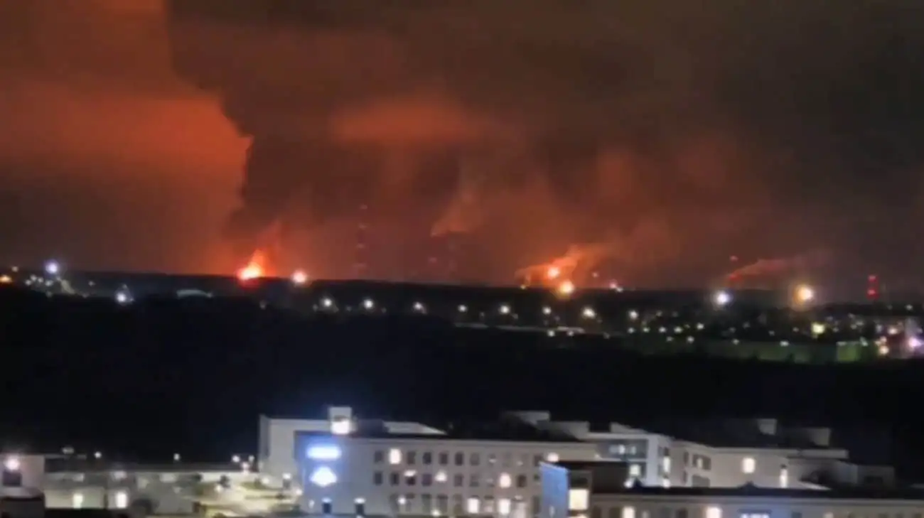 Drones hit oil refinery in Russia's Ryazan and military plant in Bryansk – video