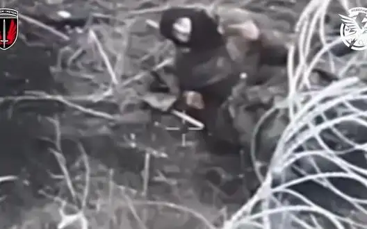 Russian soldier flips off our drone operator, after which he is quickly eliminated. VIDEO