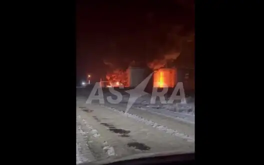 Oil depot is on fire in Krasnodar Krai after UAV attack. PHOTO