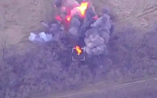 After detonation of Russian Hyacinth-S, body of occupier flies, spinning high in air. VIDEO