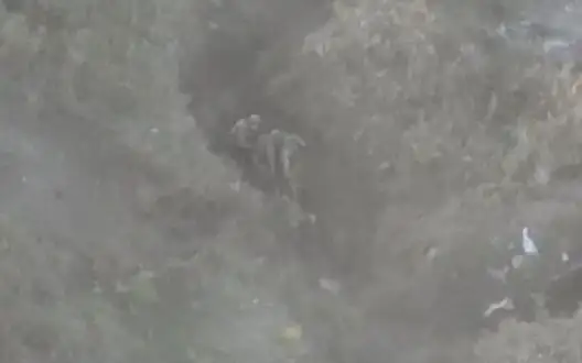 Drone operators destroying enemy assault group of four occupiers. VIDEO