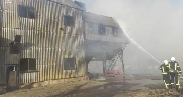 В Житомирской области из-за возгорания сухой травы сгорел склад фермы