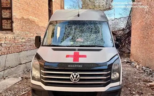 Russian Federation attacks volunteers’ car in Orikhiv, Zaporizhzhia region. PHOTO