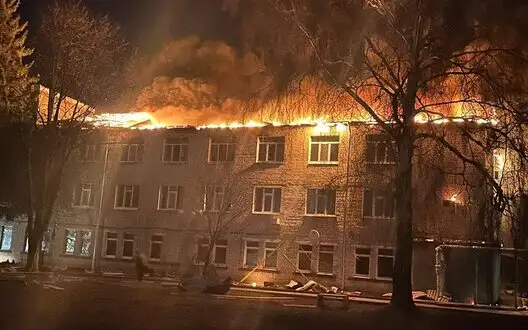 Around midnight, enemy attacked hospital in Zolochiv, employee of emergency team was injured. PHOTO