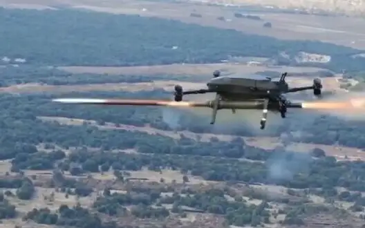 Ukrainian drone fires unguided aerial missiles. VIDEO