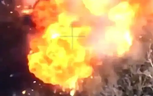 Ammunition carried by occupier in shoulder bag explodes after Ukrainian drone strike. VIDEO