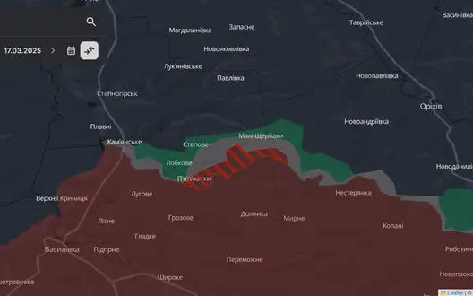 Russian troops have been trying to break through Piatykhatki-Mali Shcherbaky line since early March - DeepState