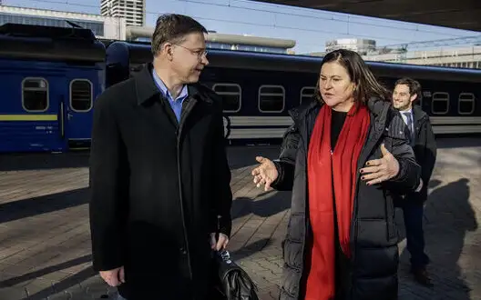 European Commissioner Dombrovskis arrives in Kyiv to announce new tranche of aid worth €1bn. PHOTO