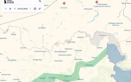 Part of Veselivka village and territory near Volodymyrivka in Sumy region are in "gray" zone – DeepState. MAP