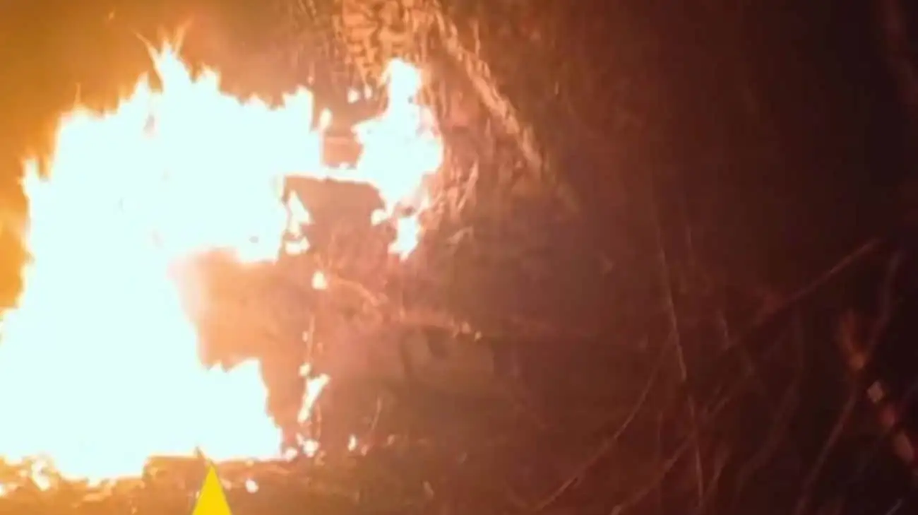 Ukrainian partisans set fire to Russian tank in Donetsk Oblast