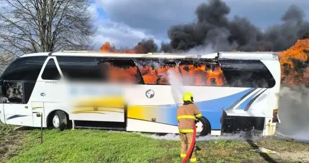 На Прикарпатье на стоянке сгорели два автобуса