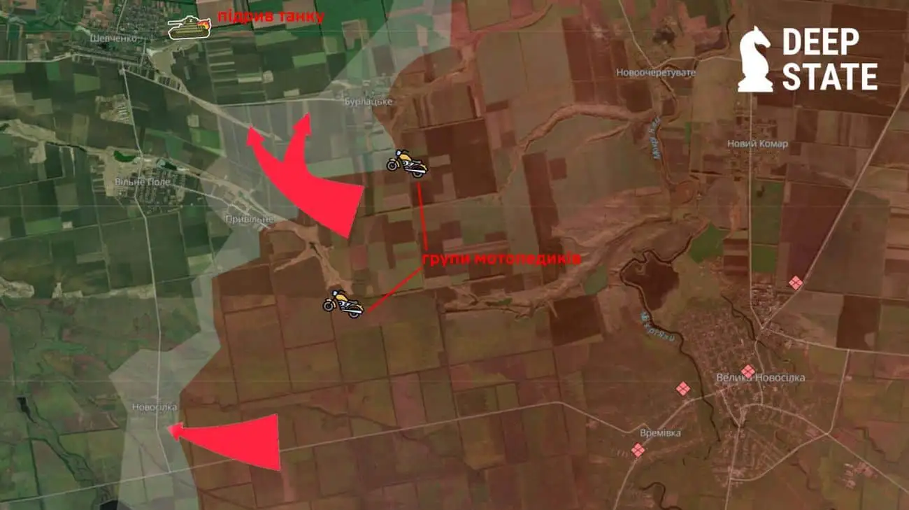 Russians try to reach outskirts of Shevchenko which is five km from Dnipropetrovsk Oblast – DeepState