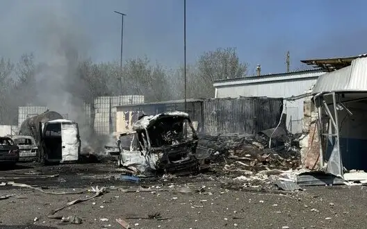 Sloviansk suffered massive UAV attack in morning, man was wounded. PHOTO