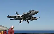 Упал за борт авианосца и затонул: США потеряли истребитель в Красном море