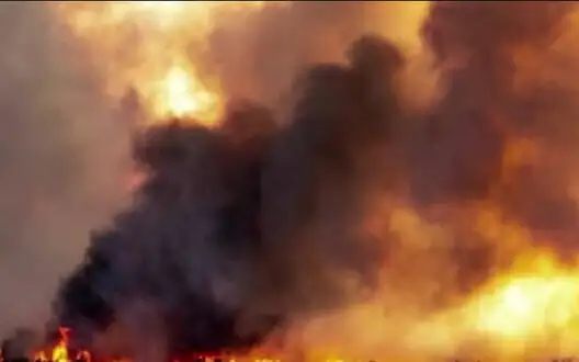 UAV wreckage falls in Kyiv during repulsion of Russian air attack, fire breaks out