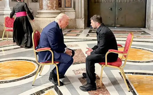 Trump at the Vatican urged Zelenskyy to sign peace agreement because "Russia is much stronger"