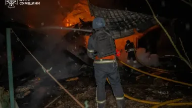 Repeated drone strike on Konotop: Russians attack scene where emergency workers were operating