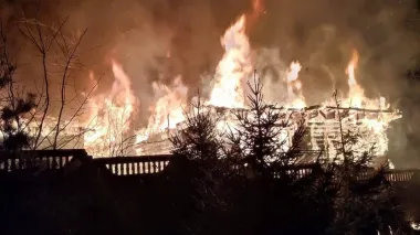 Fire covering 1,000 sq m breaks out in Kharkiv after drone attack