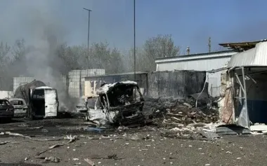 Sloviansk suffered massive UAV attack in morning, man was wounded. PHOTO