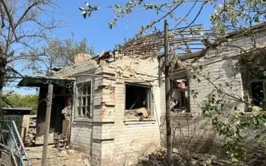 Occupiers attacked Nikopol district: two injured, children’s playground, farm and power line damaged. PHOTOS