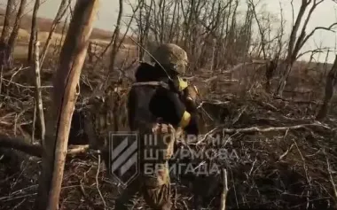 Fighters of 3rd SAB are clearing wooded area during liberation of village of Nadiia in Luhansk region: I’d hook up speaker and crank music up right now so b#stards drop dead on spot, f#ck". VIDEO
