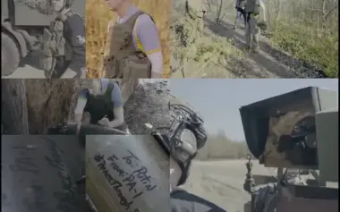 Republican Fitzpatrick signs "shell for Putin" during his visit to frontline. VIDEO