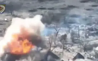 Explosion of enemy infantry fighting vehicle with Russian soldiers on anti-tank mine. VIDEO