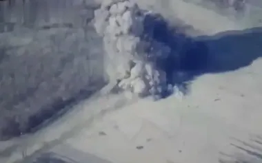 Ammunition detonation of Russian 122mm Grad MLRS after Ukrainian drone strike. VIDEO