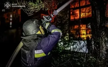 Aftermath of Shahed attack on Kharkiv: enterprise burning and houses damaged. PHOTOS