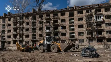 Russia's 24 April attack on Kyiv damaged 54 apartment buildings in Sviatoshynskyi district