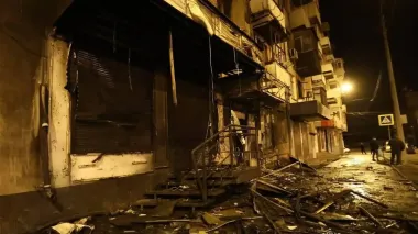 Ukrainian Red Cross responding to aftermath of Russian drone strikes on city of Kharkiv
