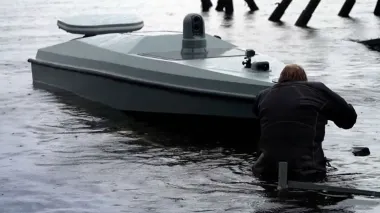 For the first time in the world. A Magura naval drone destroys a Russian combat aircraft — video