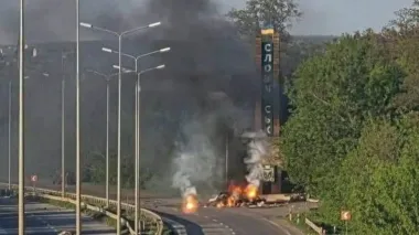 Російський дрон атакував авто між Краматорськом і Словʼянськом